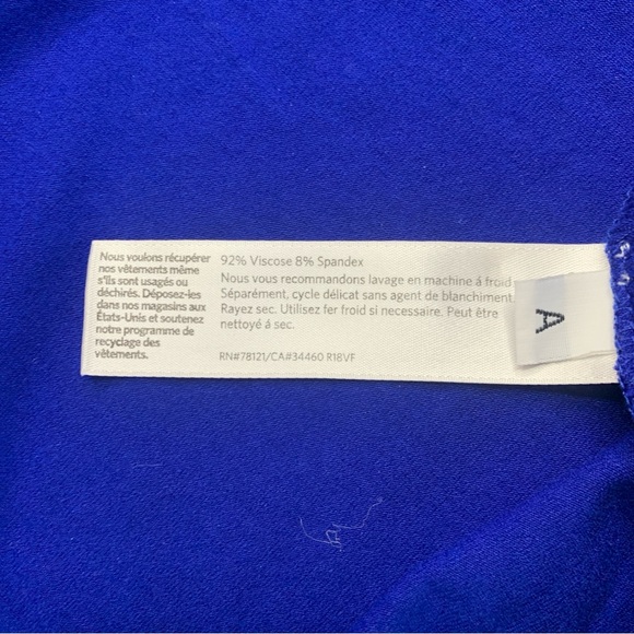 Eileen Fisher Royal Blue Long Sleeve Popover Casual Swing Dress Size Large $148 - Picture 5 of 9